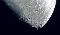 Close up of Craters on the Moon