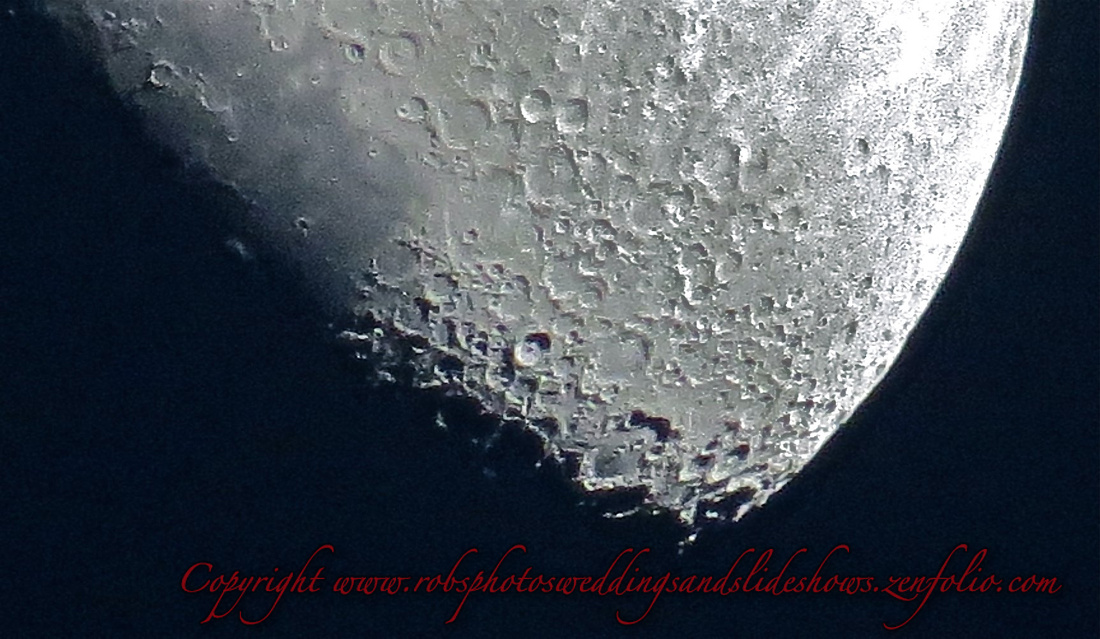 Close up of Craters on the Moon